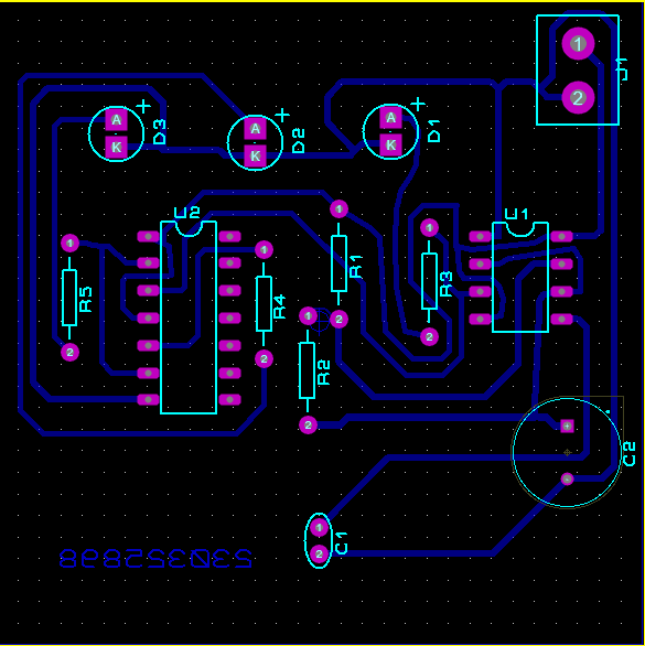 Single-layer PCB layout for the printed circuit board project