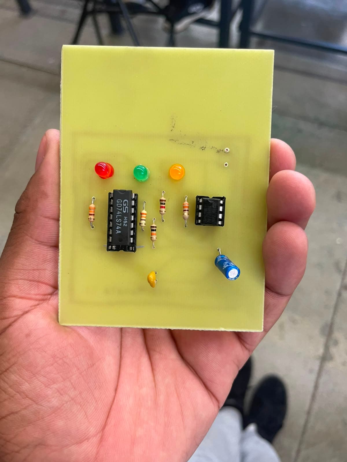 Printed circuit board being tested